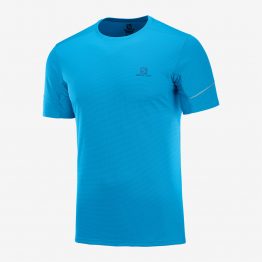 Salomon Agile Tee Lauf T-Shirt Herren blau