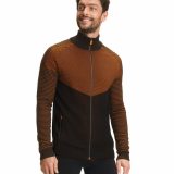 Falke Zip Jacke Laufjacke Herren Schwarz orange von vorne