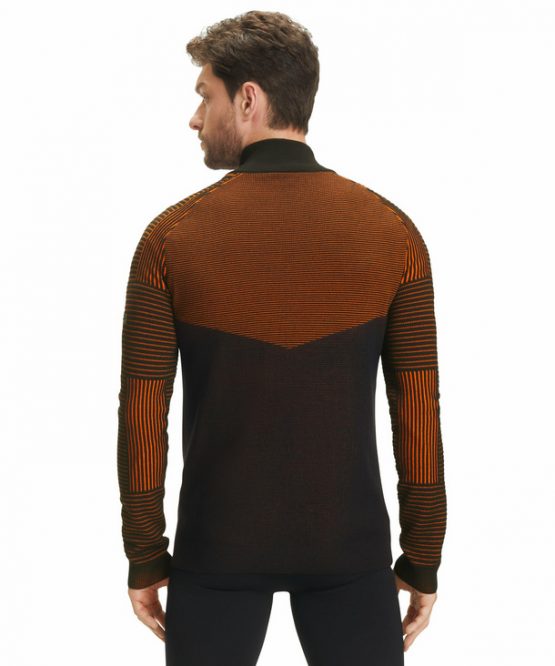 Falke Zip Jacke Laufjacke Schwarz orange von hinten