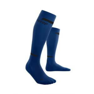 CEP the run socks tall v4 Laufsocken Kompression blue vorne