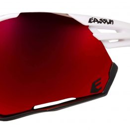 EASSUN CHALLENGE Sportbrille unisex matt weiß, rot verspiegelt