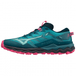 Mizuno Daichi 7 Women gelände laufschuh moroccan blue pink peacock seitenansicht