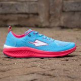 Enda Iten damen laufschuhe blau rot aussenseite