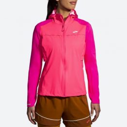 Brooks High Point Waterproof Jacket, Damen Laufjacke, hyper pink/ fuchsia, vorne