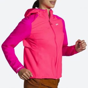 Brooks High Point Waterproof Jacket, Damen Laufjacke, hyper pink/ fuchsia, seitlich