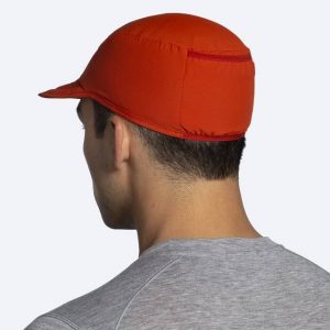 Brooks Lightweight Packable Hat, Unisex Laufcap, red clay, hinten