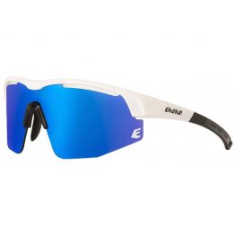 Sportbrille, Eassun Sprint, glänzend weiß/ gläser blau revo