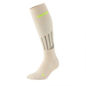 THE RUN LIMITED 2024.2 COMPRESSION SOCKS Tall Cream/Neon Yellow front