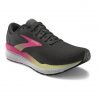 Brooks Ghost 16 Black/PInk/Yellow schräg
