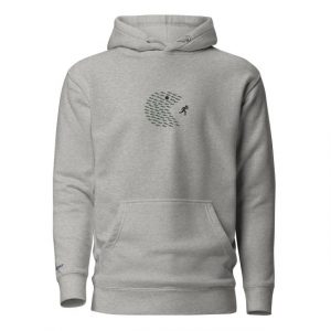 Unisex Premium Hoodie Running Pac-Man grey vorne