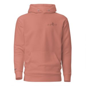 Hoodie Running EKG Läufer dusty rose vorne