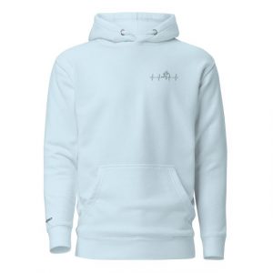 Hoodie EKG Läufer sky blue vorne