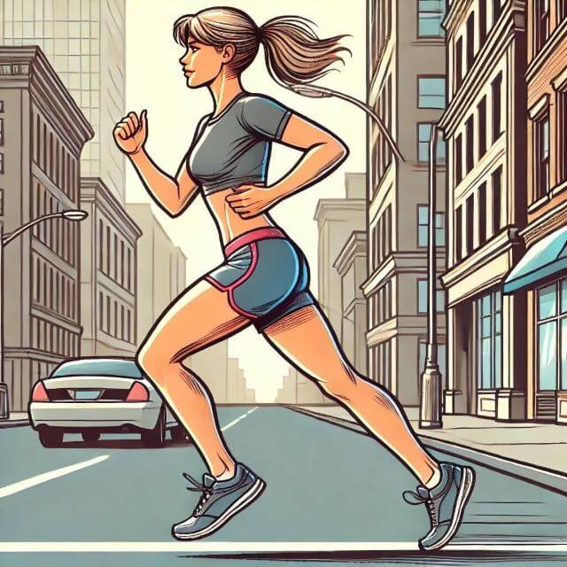 Läuferin Straße
