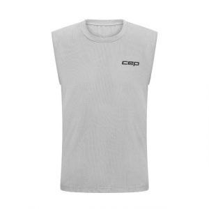 CEP core run shirt sleeveless light grey vorne