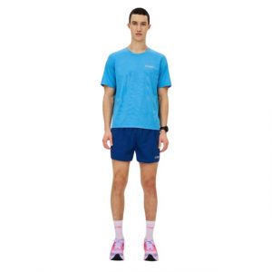 CEP core run shirt short sleeve blue vorne