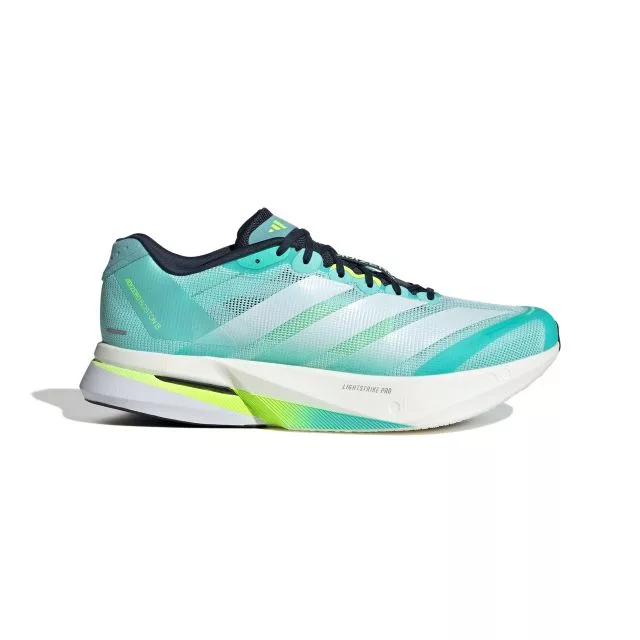 Adidas Adizero Boston 13 Flash Aqua / Cloud White / Lucid Lemon außen