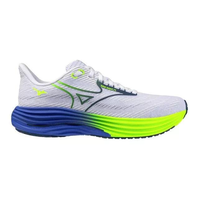 Mizuno Wave Rider 29 WhiteEstate BlueLightning Ye außen(1)