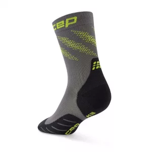 CEP Core Run Socks Mid Cut Dark GreyLime hinten