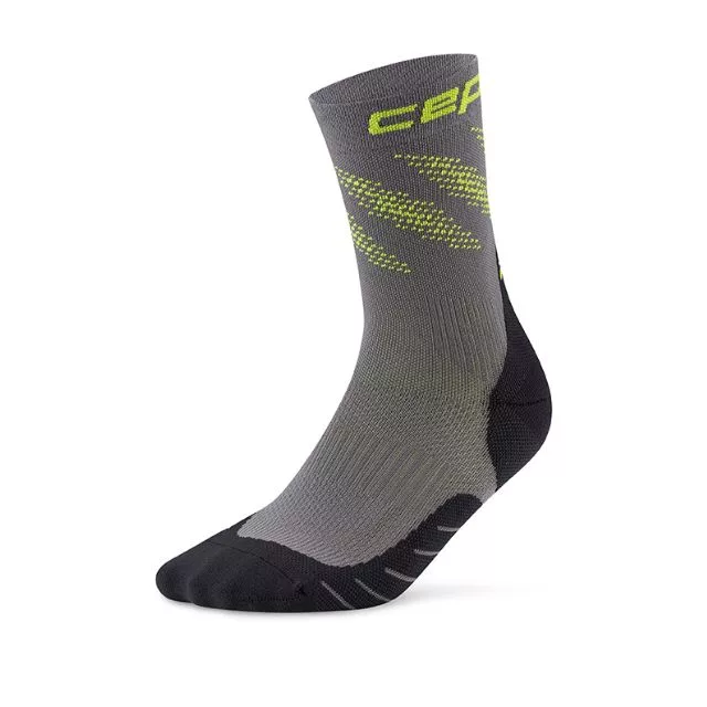 CEP Core Run Socks Mid Cut Dark GreyLime vorne