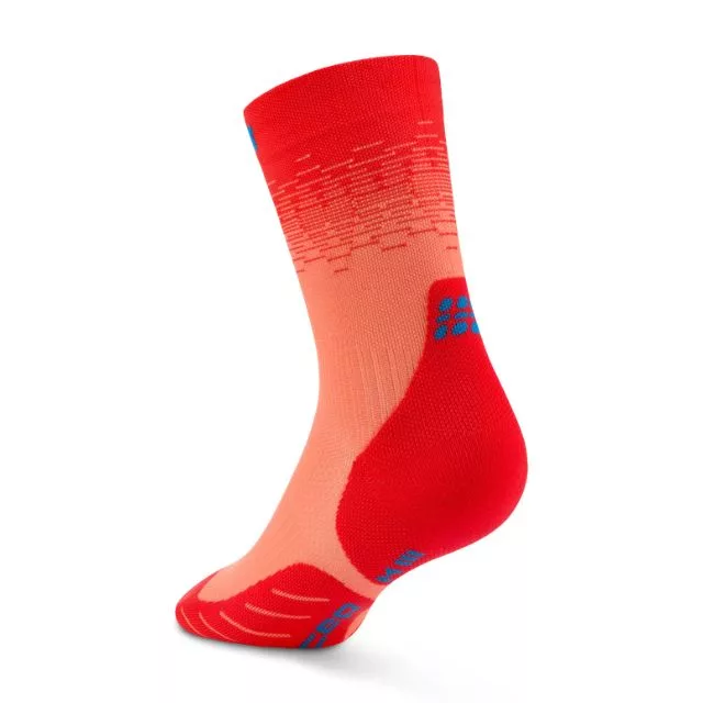 CEP Core Run Edt. Fade Compression Socks Mid Cut w red hinten