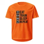 Laufshirt Eat Train Sleep Repeat orange vorne