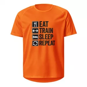 Laufshirt Eat Train Sleep Repeat orange vorne