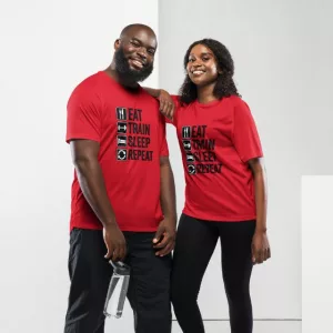 Laufshirt Eat Train Sleep Repeat red