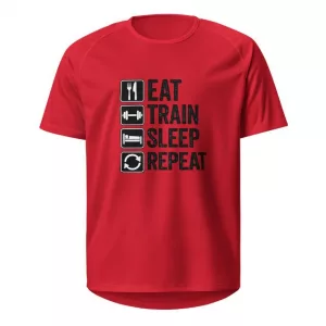 Laufshirt Eat Train Sleep Repeat red vorne
