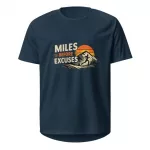 Laufshirt miles before excuses dark blue vorne