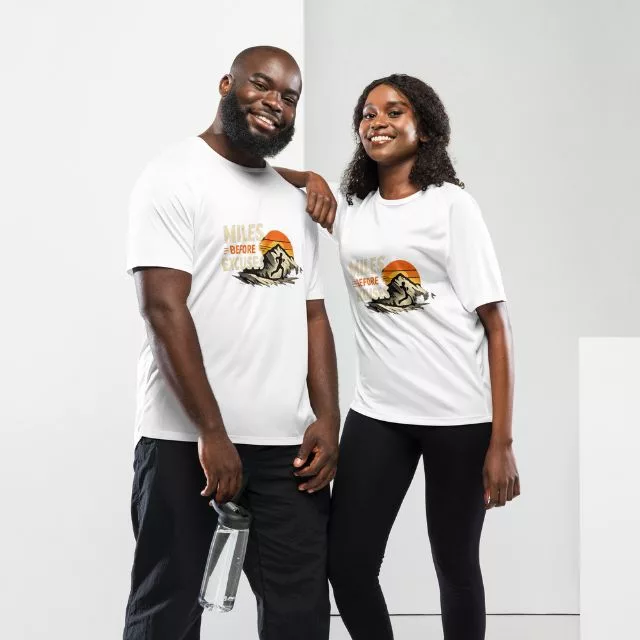 Laufshirt miles before excuses white