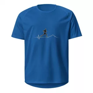Laufshirt running EKG blau vorne
