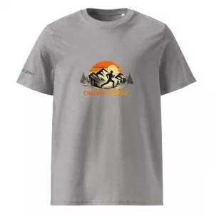 Unisex Premium T-Shirt Chasing Sunrise grau vorne (1)
