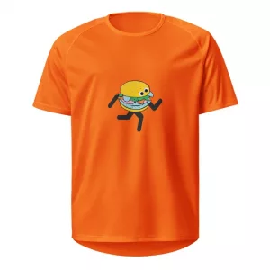 Laufshirt Fischbrötchen Unisex orange vorne