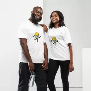 Laufshirt Fischbrötchen Unisex weiß vorne