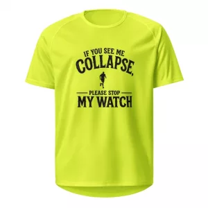 Laufshirt Please stop my watch yellow vorne