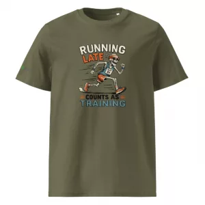 Unisex Premium T-Shirt Running Late Counts as Training green vorne