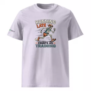 Unisex Premium T-Shirt Running Late Counts as Training lila vorne