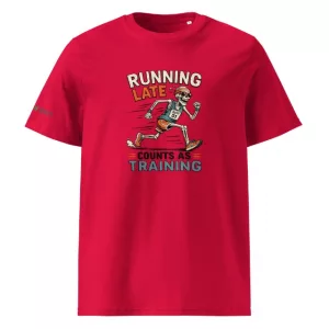 Unisex Premium T-Shirt Running Late Counts as Training rot vorne