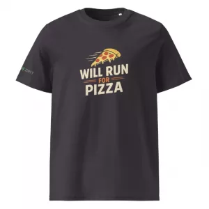 Will Run for Pizza Unisex Premium T-Shirt black vorne