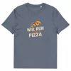 Will Run for Pizza Unisex Premium T-Shirt grey vorne