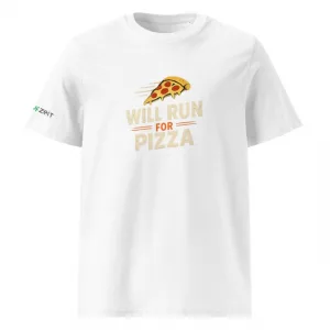 Will Run for Pizza Unisex Premium T-Shirt white vorne